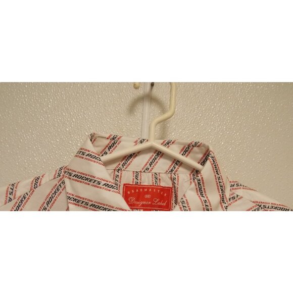 NBA Houston Rockets White Button Up Dress Shirt Long Sleeve size 3XL Headmaster - Picture 3 of 5